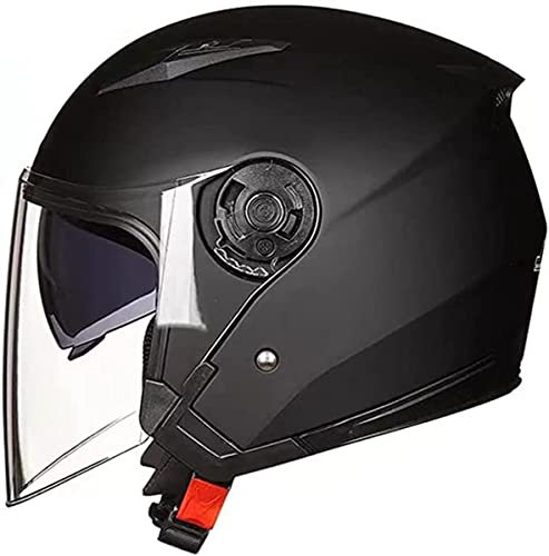 Casque Ouvert Demi-Casque De Moto Homologué Dot/ECE Casque Jet pour Homme Femme Casques Bols avec Visière Casque Semi Ouvert Dapté À La Conduite en Extérieur 1,XXL