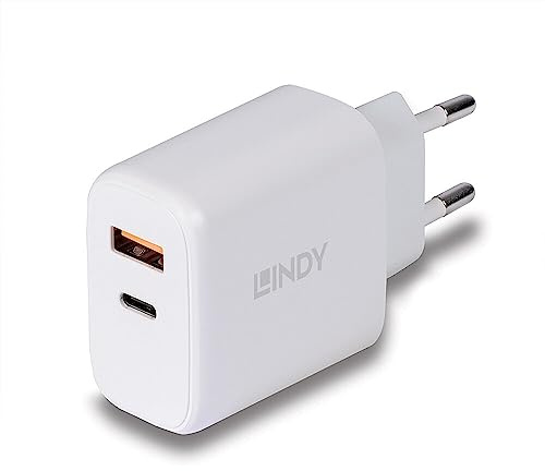 Lindy 73424 USB Ladegerät Typ A und C 30W | Kurzschlussschutz