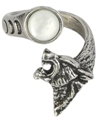 Alchemy Gothic Howl at The Moon Frauen Ring silberfarben L-XL Hartzinn Gothic