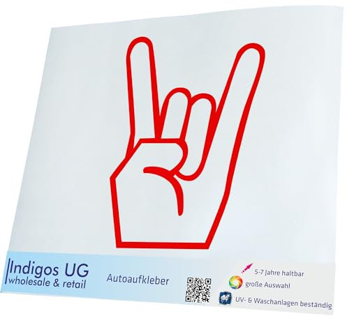 INDIGOS UG Auto Aufkleber Auto - 200x157 mm - Heavy Metal - rot - Selbstklebender Sticker für Auto, Fenster, Bus oder LKW - UV-beständig & wetterfest