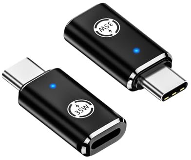 Adaptateur Li-ghting USB C Support Pd 35w, 2 adaptateurs Li-ghting vers USB - C, Compatible avec Les appareils de Type C tels Que Phone 15 Series/Sa-msung, Charge Rapide, Design Noir