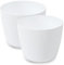 PECZEKO Pots de Fleurs Mat - Pots de Plantes décoratifs pour Fleurs et Herbes - Pots de Plantes Ronds en Plastique durables - 2 pièces (Blanc, ø 26 cm)