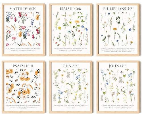 97 Decor Christliches Blumenposter – minimalistische christliche Wandkunst-Dekoration, Schrift-Kunstdrucke, Bibelvers-Poster, Jehova, Jireh, Rapha, Shalom, Shammah, Raah, Nissi, christliches Kunstwerk