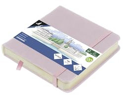 Kangaro Art Skizzenbuch 12x12cm Violett PU Hardcover 80 Blatt 140 Gramm cremefarbenes Papier