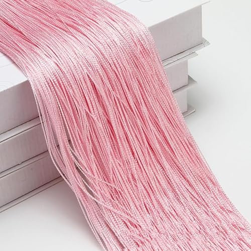 2 Stücke Fadengardine Fadenvorhang -100 x 200 cm Türvorhang Fäden als Raumteiler Fliegenschutz oder Dekoration kürzbar waschbar Dekovorhang Fadengardine für Party Hochzeit Raumdekoration-Rosa