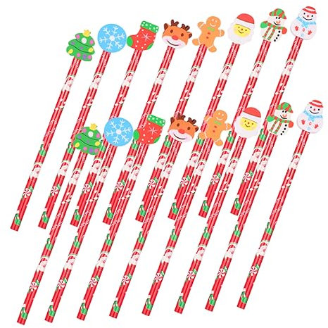 SEWACC -teiliges Weihnachtsstifte-set für Jungen und Mädchen Skizzenstifte Radiergummi Kalligraphie-übungsstifte Holzstifte Bleistifte mit Weihnachtlichen Mustern Party-skizzenstift für Die Schule