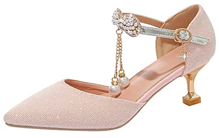 Grande ragazza, ragazza, punta chiusa, punta in pizzo, scarpe da principessa, fibbia con gancio flash, ragazza, tacco fine, tacchi alti bambini 32