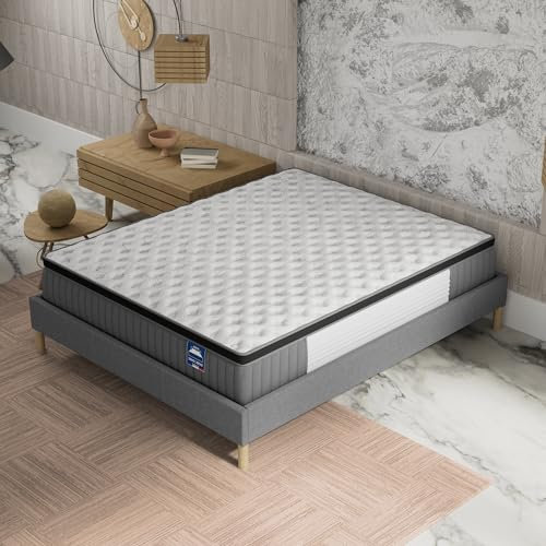 sensoreve Elekctra Matratze 90x200cm – 30cm Dicke – Hybrid: Taschenfedern + Memory-Schaum – Fester Halt & hohe Schlafunabhängigkeit – SANITIZED-Zertifizierung (antibakteriell/Anti-milben)