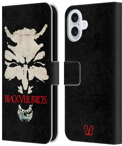 Head Case Designs Offizielle Black Veil Brides Teufel Art Kunst Der Band Leder-Wallet-Hülle Kompatibel mit Apple iPhone 16 Plus