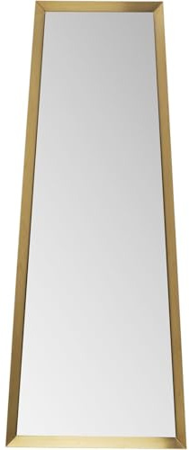 KARE Design Wandspiegel Arezzo Messing Trapez Stahl Glas verspiegelt Modern Raumdekor Wohnkultur für Wohnzimmer Schlafzimmer Flur Büro 65(45) x160x7cm (H/B/T) Gold