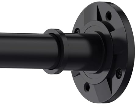 Matte Black Extendable Shower Curtain Rod Tension Pole, Curtain Poles No Drilling Adjustable Telescopic Rods Extendable for Kitchen Cupboard Bathroom Window(75cm-165.5cm)