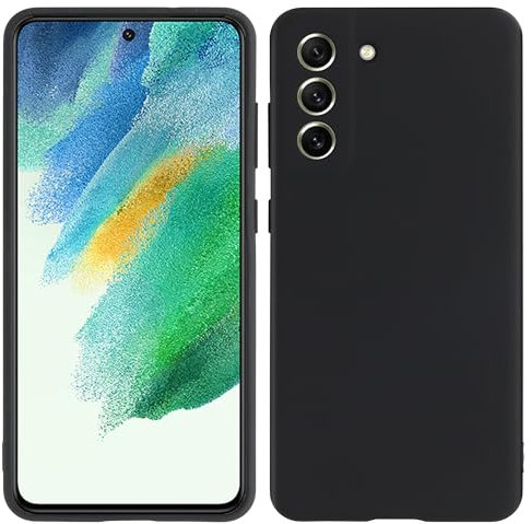 swark Cover in silicone per smartphone compatibile con Samsung Galaxy S21 FE 5G SM-G990B, in silicone, antiurto, sottile e maneggevole, di alta qualità (custodia nera)