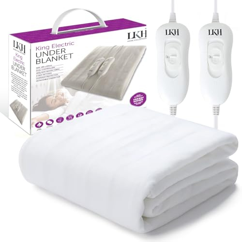 LKH Electric Heated Blanket for Beds – Electric Blanket with 3 Heat Settings, Detachable Controller, Fast Heat-Up & Overheat Protection | Perfect for Cold Winter Nights & Cozy Sleep