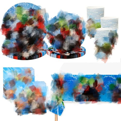 Decorazioni per feste di compleanno, 81 pezzi, set da tavola per feste include piatti, bicchieri, tovaglioli e tovaglia, forniture di compleanno per 20 persone, decorazioni di compleanno per ragazze e