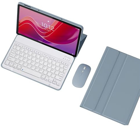 HLTOOP Tastatur Hülle für Xiaomi Redmi Pad SE 11 Zoll 2023/Redmi Pad 2 2025, QWERTZ Deutsch,Schlanke PU-Ständerabdeckung Mit Magnetisch Abnehmbarer Kabelloser Tastatur, Tablet-Maus,Blau