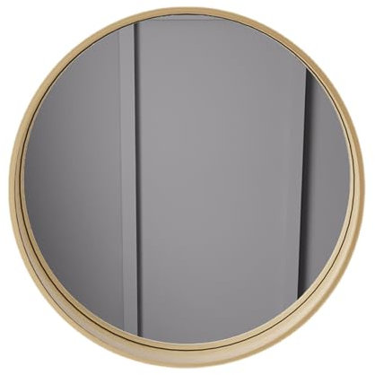 HZEPDVT 70 * 70cm Eiche runden Spiegel massivholz badezimmerspiegel wc Wand-montiert wandspiegel hängen frisierkommode schminkspiegel eingangsspiegel(70 * 70cm)