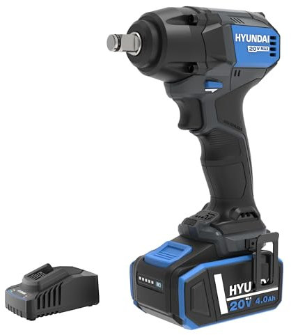 Hyundai Akku-Schlagschrauber IW20X-350-4A1 | 20V, bürstenloser Motor | 350 Nm, 0-4000 B/Min | 3 Stufen, 1/2 Außenvierkant-Aufnahme | Lieferumfang: 1 x 4.0Ah Akku, Ladegerät