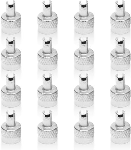 ueslwser 16 Stück Ventilkappen Auto, Autoventil Schlüssel, Staubkappen für Autoventil, Schlitzkopf Ventil für Auto Motorrad Ventilkappen Fahrrad Metall Reifen Ventilschutz