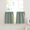 PONY DANCE Scheibengardinen Modern Kurze Gardinen für Kleine Fenster Blickdichte Gardienen 2-Set B 60 x H 90 cm Thermo Bistrogardinen Küche Schrankvorhang, Salbeigrün