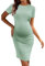 Ekouaer Women's Maternity Dresses Short Sleeve Summer Nursing Dress Green XL