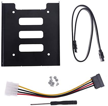 2.5 SSD SATA to 3.5 Hard Drive Adapter Internal Drive Bay Converter Mounting Bracket Caddy Tray for 2.5 HDD with Cable