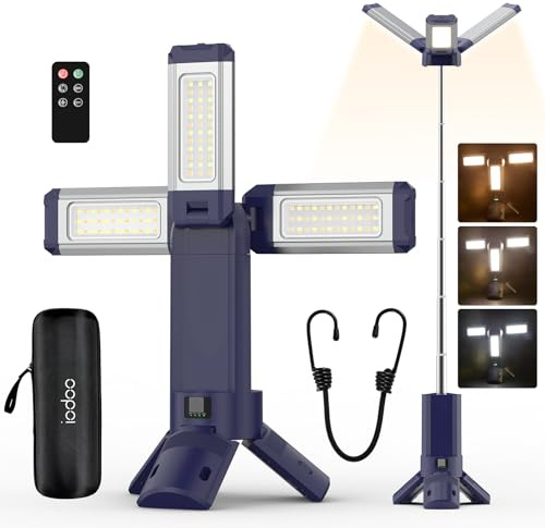 10000 Mah Teleskopische Campinglampe Aufladbar, 4000 Lm | Camping Licht Farbtemperatur Einstellbar, 270° Drehbares Aluminium-Lampen, Fernbedienung, Ip45 Wasserdicht, Warm/Weiß/Natu