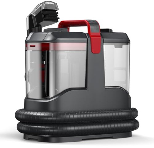 Shampouineuse, 14kPa Nettoyeur canapé tissu, Nettoyeur de tache avec brosse et outil de nettoyage de tuyaux, Nettoyeur compact et portable pour tissus d'ameublement, tapis, canapés, escaliers,voitures