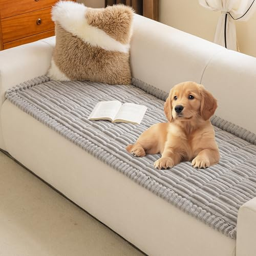 MYSKY HOME Sofa Überzug Waschbar für Haustiere Sofabezug 3 Sitzer | Hellgrau,1 Stück,70x180cm,Sofadecke Rutschfest,Weich Sofa Überwurf Couch Überzug Sofa Überwurfdecke,Sofa Topper für Flecken