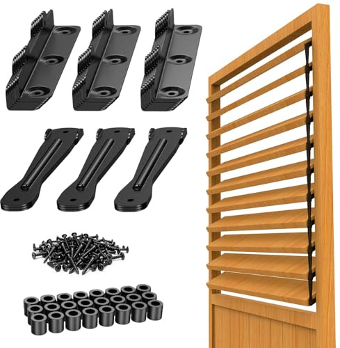 Lamellen-Halterungs-Set – Deck-Sonnenblenden-System-Halterungen, Lamellen-Hardware-Set, hält bis zu 11 Bretter (121,9 cm), für Heimwerker-Zaun, Fensterläden, Garten, Terrasse, Innen- und Außenbereich
