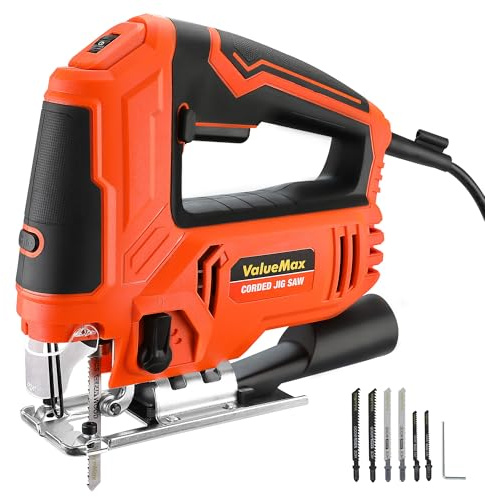 ValueMax Stichsäge 850W, 3000SPM, 6 Geschwindigkeiten, 6 Sägeblätter