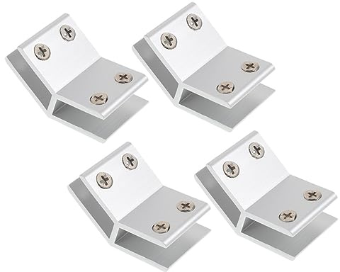 TOBBOMEY Glass Clamp for Thickness Furniture Support Clip with Anti-skid Rubber Plug Strong Bearing Capacity Glass Shelf Bracket for Stair Railings Balustrades and Pool Fences