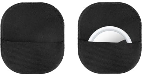2pcs Holder Case Sticker for Airtag, Stick-On Adhesive Mount Holder Sticky Cover Pouch Accessories Hidden & Protective Sleeve for Luggage Suitcases TV Remote Laptop Bag Backpack Bike