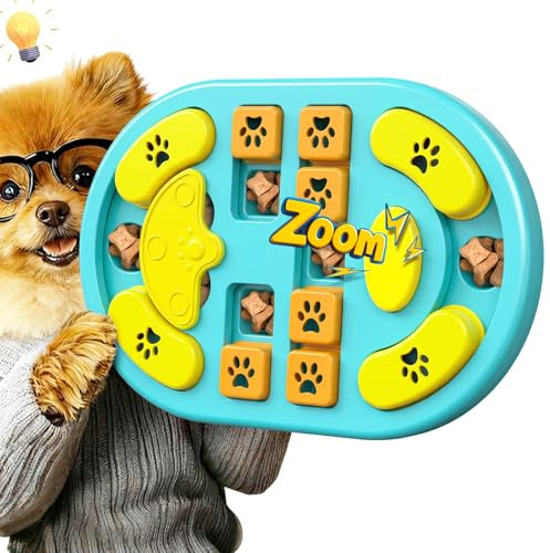 TRIGRAND Jouet Interactif Chien, Contre L'Ennui avec des Sons De Grincement pour Friandises d'anniversaire, Jouet D'Intelligence Lavable pour Chiens,Jouets Adaptés Aux Petits Chiens, Orange et Jaune