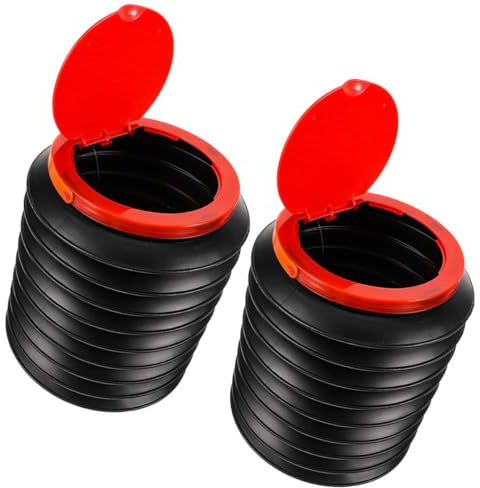 FUNOMOCYA 2pcs Poubelles de Camping Pliables 4l en Plastique Noir, Seaux Pratiques pour Collecte Déchets Barbecue et Jardin, Rangement Extérieur Facile
