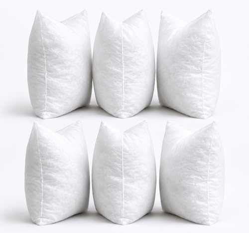 Jungengel Innenkissen 40x40 cm, 6er Set, Weiß, Polyester-Hohlfaser Füllung, Sofakissen Füllkissen für Dekokissen und Kissenhüllen