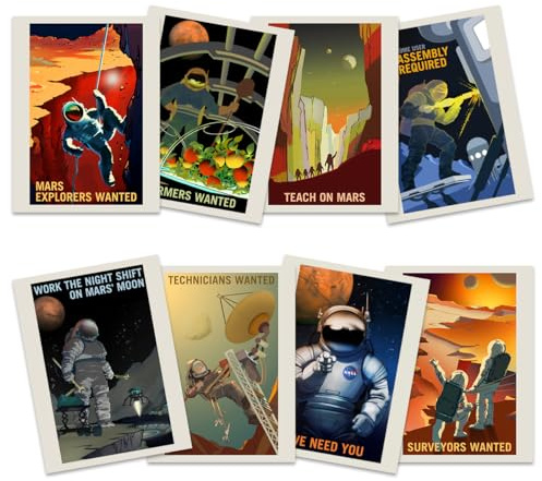 Doppelganger33 LTD NASA Poster Space Exploration Job Advert Pack x 8 Posters Unframed Art Prints