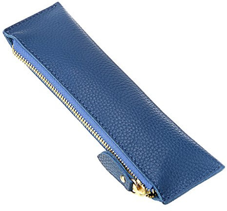 BTSKY Mäppchen aus weichem Echtleder Vintage-Design blau