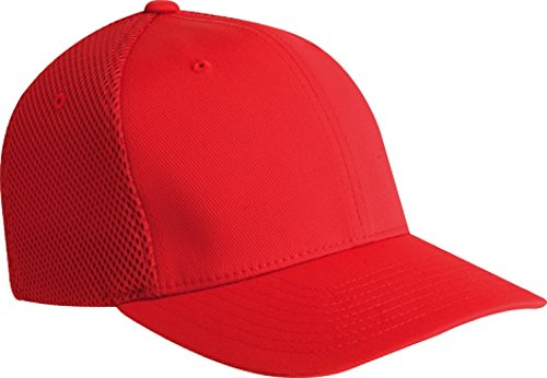 Flexfit Herren Ultrafibre Airmesh Fitted Cap Hut, rot, S/M