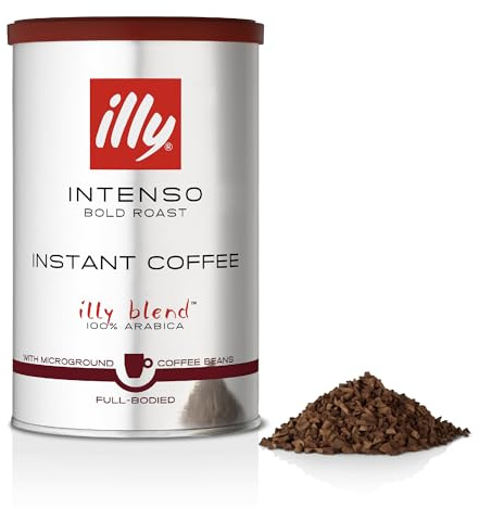 illy Intenso Instant Coffee, Dark Roast, 100% Arabica, Intense Taste, Ideal for Americano, 95g