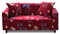 Fashion·LIFE Sofaüberwurf 2 Sitzer Elastischer Sofabezüge Blumen-Muster Schonbezug Polyester Multifunktio Couchabdeckung Wohnkultur für Ganze saiso,Rot