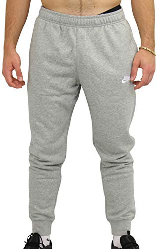 Nike M NSW Club Jggr Ft Full Length Pant Men's, DK Grey Heather/Matte Silver/White, XL