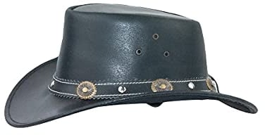 Black Jungle Reedley Lederhut - Klassischer Westernhut, Cowboyhut, Schwarz, XL