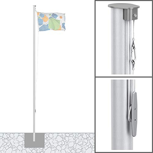 Vispronet® Alu-Fahnenmast 7 m/ø 75 mm ✓ Basic, ohne Ausleger ✓ Nahtlos Zylindrisch ✓ aus Deutscher Produktion