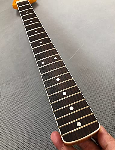 Big Head Gitarrenhals, Ahorn, 21 Bünde, Palisander-Griffbrett, Punkteeinlage, gelb glänzend
