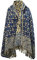 Schal aus reiner Yak-Wolle, Vintage-Stil, blau, beige, als Dekoration, Wolldecke, Übergröße, doppelseitig, luxuriös, als Geschenk