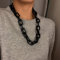 zxcs Punk Hip Hop Fashion Acrylic Link Chain Necklace Rock Gothic Chunky Plastic Choker Collar Necklace for Women Accessories-black