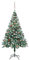 vidaXL Weihnachtsbaum Gefrostet mit LEDs Kugeln Zapfen Set Künstlicher Tannenbaum Christbaum Dekobaum Kunstbaum Weihnachten Dekoration Weihnachtsdeko 150cm