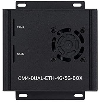Dual Gigabit Ethernet 5G/4G Mini-Computer Based Raspberry Pi Compute Module 4 (CM4 NOT Included), Cooling Fan Inside, Metal Case Cover