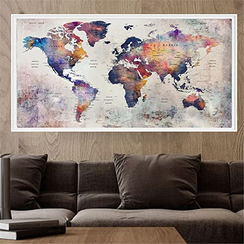Diamond Painting Kits Abstrakte Weltkarte 5D Diamant Painting Bilder Kinder Set,DIY Malerei Erwachsene Malen nach Zahlen Strass Stickerei Kreuzstich Kunst für Home Wall Déco Round Drill,30x60cm