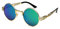 BOUACOUA Steampunk Retro Round Sunglasses Men Women Sonnenbrille Herren mit Metallrahmen